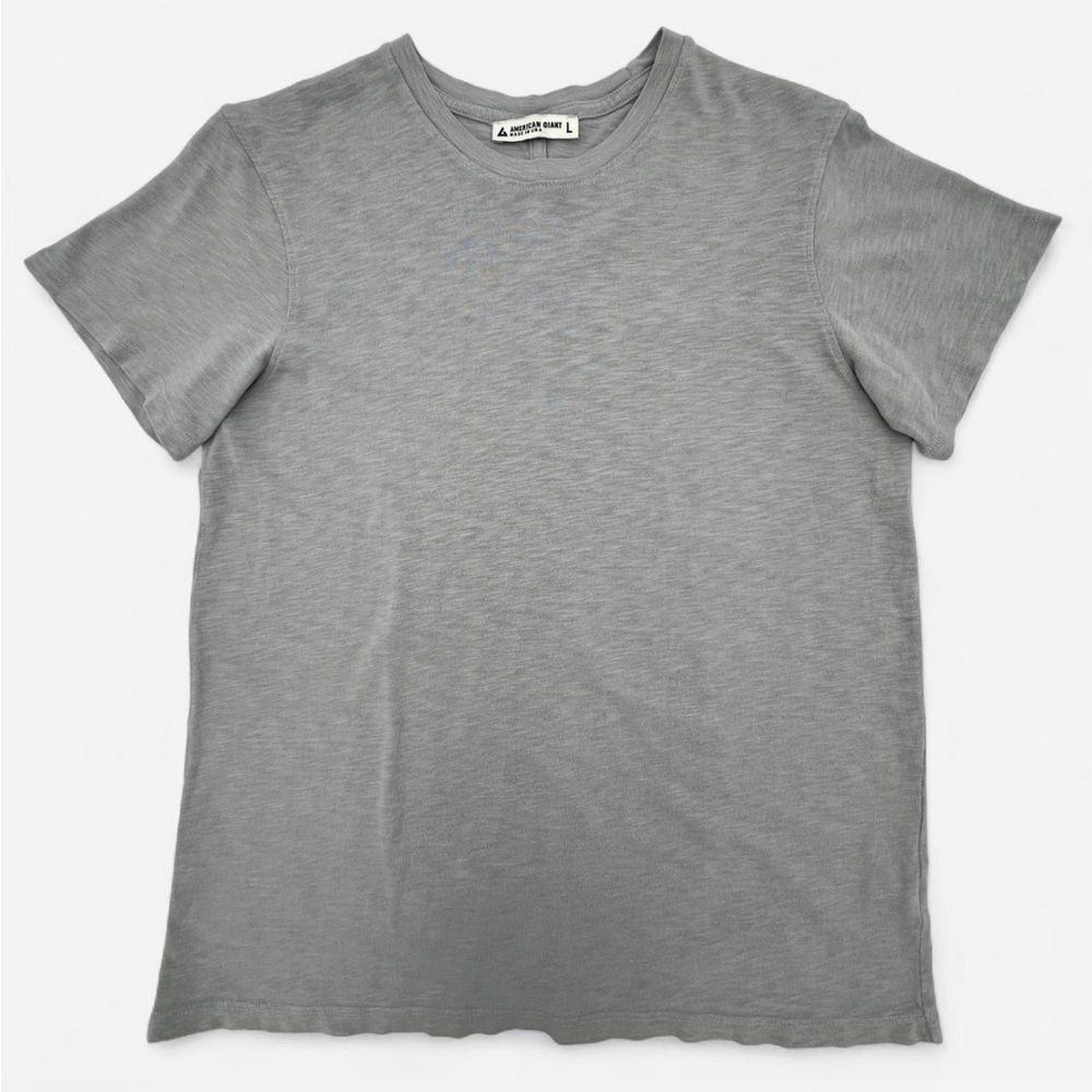American Giant Premium Slub Crew Tee Supima Cotton Gray Women’s L USA Made